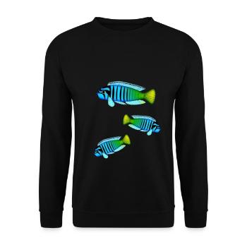 Fish Perch Colorful Perch African Malawi - Unisex Sweatshirt - black - Front - Alina (178cm) & Michal (187cm)