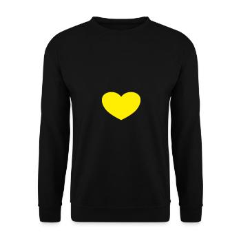 yellow heart! - Unisex Sweatshirt - black - Front - Alina (178cm) & Michal (187cm)