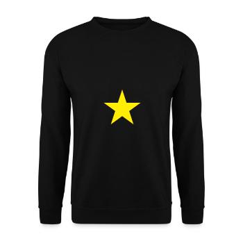 Gelber Stern - Unisex Pullover - Schwarz - Vorne - Alina (178cm) & Michal (187cm)