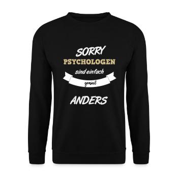 sorry Psychologen sind anders - Unisex Pullover - Schwarz - Vorne - Alina (178cm) & Michal (187cm)
