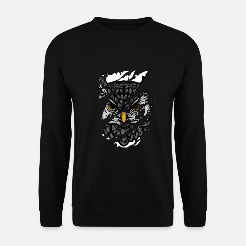 Owl - Eule - Unisex Pullover - Schwarz
