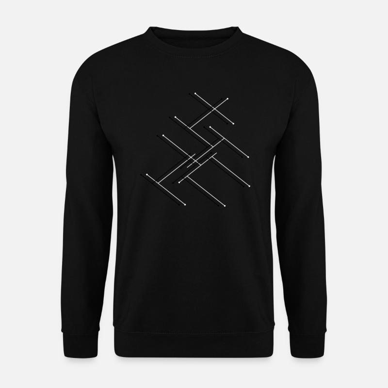 Striche Kunst Vernetzt, stylishes Geschenk - Unisex Pullover - Schwarz