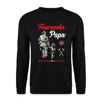 Feuerwehr Papa - Unisex Pullover - Schwarz - Vorne - Alina (178cm) & Michal (187cm)