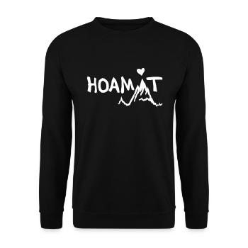 HOAMAT Motiv vom Hoamatstore - Unisex Pullover - Schwarz - Vorne - Alina (178cm) & Michal (187cm)