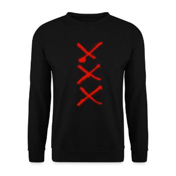 Drei Kreuze - Unisex Pullover - Schwarz - Vorne - Alina (178cm) & Michal (187cm)