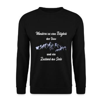 Wandern berge wanderspruch - Unisex Pullover - Schwarz - Vorne - Alina (178cm) & Michal (187cm)
