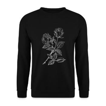 Tattoo Rose - Unisex Pullover - Schwarz - Vorne - Alina (178cm) & Michal (187cm)