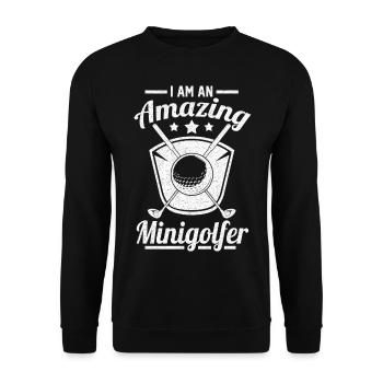 Minigolf Minigolfer Gift - Unisex Sweatshirt - black - Front - Alina (178cm) & Michal (187cm)