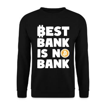 BEST BANK IS NO BANK Cryptomonnaies Devise - Sweat-shirt Unisexe - noir - Devant - Alina (178cm) & Michal (187cm)