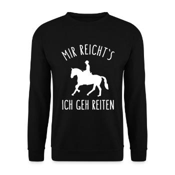 MIR REICHTS ICH GEH REITEN Pferde Reiter Motto - Unisex Pullover - Schwarz - Vorne - Alina (178cm) & Michal (187cm)