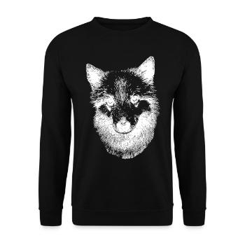Iceland dog Icelandic Spitz - Unisex Sweatshirt - black - Front - Alina (178cm) & Michal (187cm)