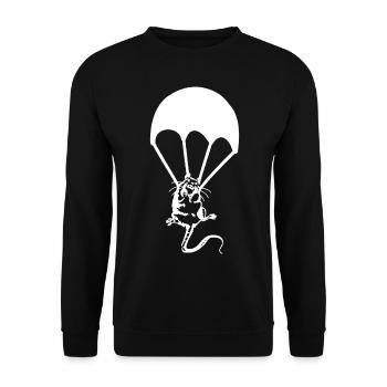 Rat Parachute Graffiti Banksy Street Art - Unisex Sweatshirt - black - Front - Alina (178cm) & Michal (187cm)