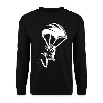 Rat Parachute Graffiti Banksy Street Art - Unisex Sweatshirt - black - Front - Alina (178cm) & Michal (187cm)