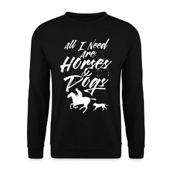 Chevaux et chiens Cheval cheval - Sweat-shirt Unisexe - noir - Devant - Alina (178cm) & Michal (187cm)
