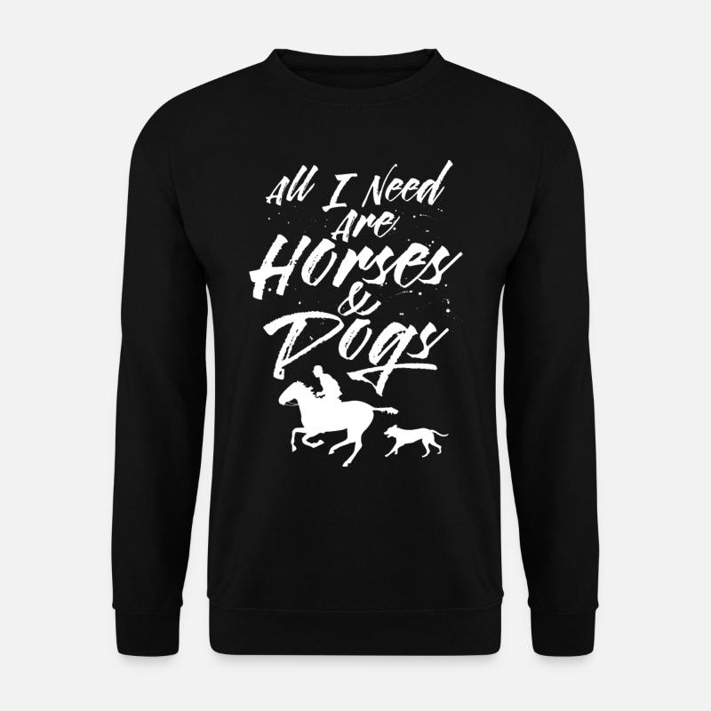 Pferde Und Hunde Reiterhof Reiter Reiten Pferd - Unisex Pullover - Schwarz