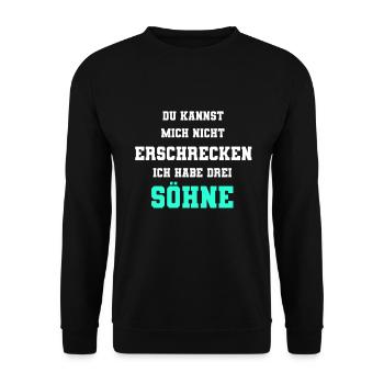 3 Söhne Eltern drei Söhne Elternschaft Geschenk - Unisex Pullover - Schwarz - Vorne - Alina (178cm) & Michal (187cm)