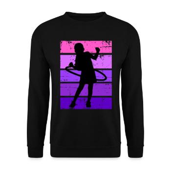 Hula Mädchen Pink - Unisex Pullover - Schwarz - Vorne - Alina (178cm) & Michal (187cm)