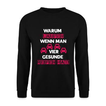 Reifen weiß rot - Unisex Pullover - Schwarz - Vorne - Alina (178cm) & Michal (187cm)