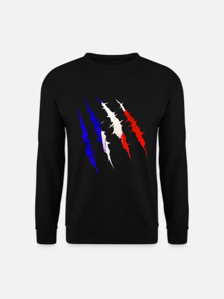 France drapeau griffe pays fan de l’équipe - Sweat-shirt Unisexe - noir
