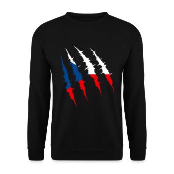 Tschechien Flagge Krallenspur Länder Fahne Team Fa - Unisex Pullover - Schwarz - Vorne - Alina (178cm) & Michal (187cm)