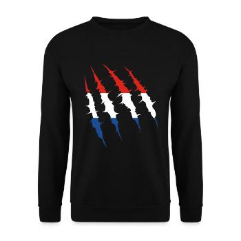 Netherlands Flag Claw Track Team Fan - Unisex Sweatshirt - black - Front - Alina (178cm) & Michal (187cm)