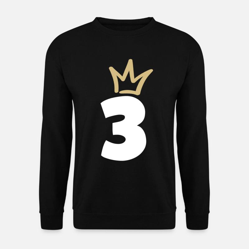 NUMBER THREE 3 Crown - Unisex Sweatshirt - black