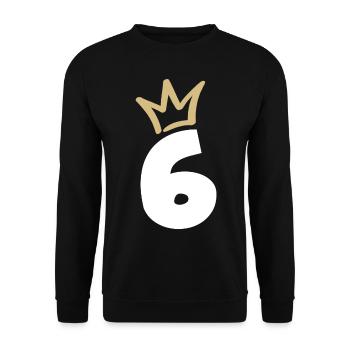 NUMBER SIX 6 Crown - Unisex Sweatshirt - black - Front - Alina (178cm) & Michal (187cm)