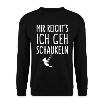 Mir Reichts Ich Geh Schaukeln Spielplatz Motto - Unisex Pullover - Schwarz - Vorne - Alina (178cm) & Michal (187cm)