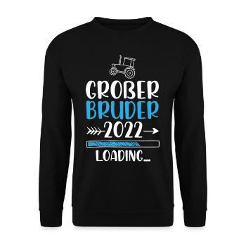 Großer Bruder 2022 Loading Traktor - Unisex Pullover - Schwarz - Vorne - Alina (178cm) & Michal (187cm)