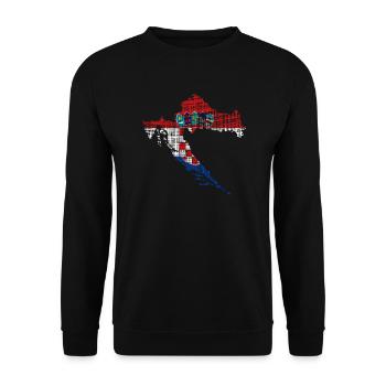 Croatia - Unisex Pullover - Schwarz - Vorne - Alina (178cm) & Michal (187cm)