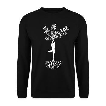 Yoga Tree Asana Fitness - Unisex Sweatshirt - black - Front - Alina (178cm) & Michal (187cm)