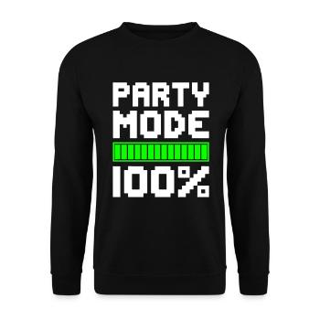 PARTY MODE 100% Celebrating Fun - Unisex Sweatshirt - black - Front - Alina (178cm) & Michal (187cm)