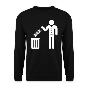 Drugs To The Dustbin! - Unisex Sweatshirt - black - Front - Alina (178cm) & Michal (187cm)