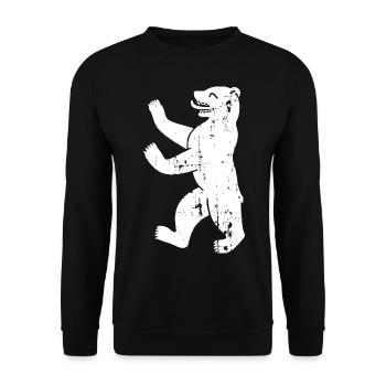 Berliner Bär Berlin Vintage Wappen - Unisex Pullover - Schwarz - Vorne - Alina (178cm) & Michal (187cm)