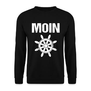 Moin Gruß Norddeutschland - Unisex Pullover - Schwarz - Vorne - Alina (178cm) & Michal (187cm)