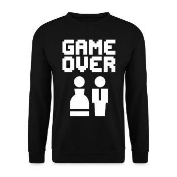 Game Over Junggesellenabschied Gamer Humor - Unisex Pullover - Schwarz - Vorne - Alina (178cm) & Michal (187cm)