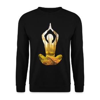 Yoga Wald - Unisex Pullover - Schwarz - Vorne - Alina (178cm) & Michal (187cm)