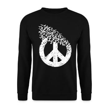 Peace Sign Doves of Peace Freedom - Unisex Sweatshirt - black - Front - Alina (178cm) & Michal (187cm)