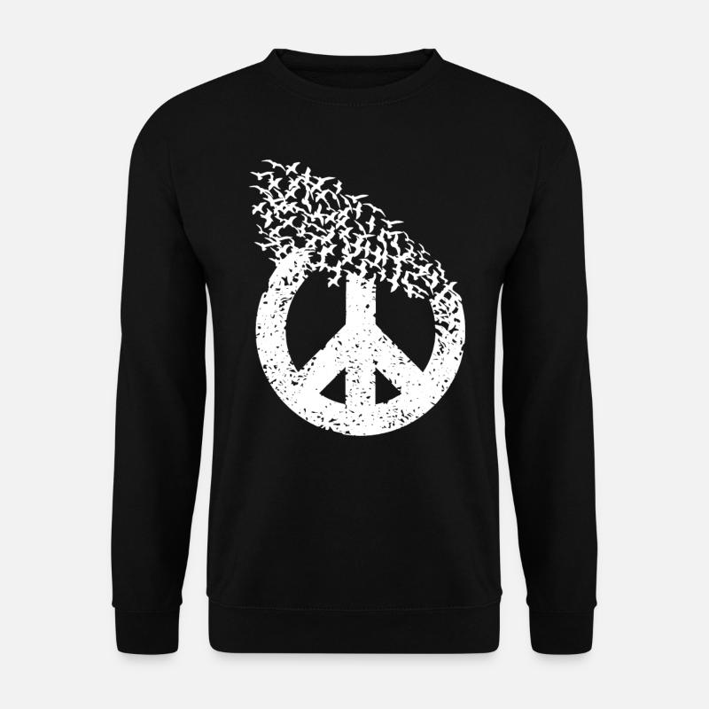 Peacezeichen Friedenstauben Freiheit - Unisex Pullover - Schwarz