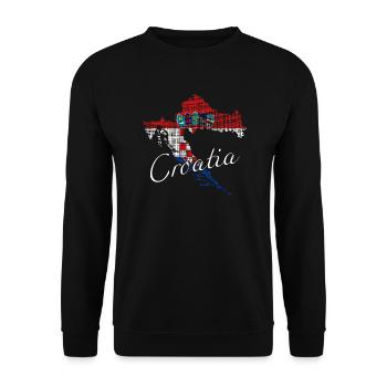 Croatia Kroatien - Unisex Pullover - Schwarz - Vorne - Alina (178cm) & Michal (187cm)