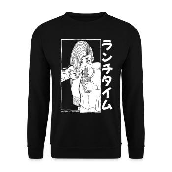 Victoria à l’heure du déjeuner - Sweat-shirt Unisexe - noir - Devant - Alina (178cm) & Michal (187cm)
