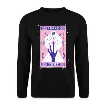 E.T. The Extra-Terrestrial Finger Phone Home - Unisex Sweatshirt - black - Front - Alina (178cm) & Michal (187cm)