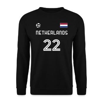 Nederland 2022 Pays-Bas Jersey Fan de football - Sweat-shirt Unisexe - noir - Devant - Alina (178cm) & Michal (187cm)