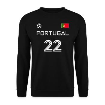 Portugal 2022 Portuguese Football Fan Jersey - Unisex Sweatshirt - black - Front - Alina (178cm) & Michal (187cm)