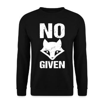 No Fox Given Lustige Sprüche Fuchs - Unisex Pullover - Schwarz - Vorne - Alina (178cm) & Michal (187cm)
