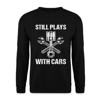 Still Plays With Cars Autofahrer Tuner Auto - Unisex Pullover - Schwarz - Vorne - Alina (178cm) & Michal (187cm)