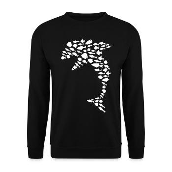 Dolphin Fish Sea Fish - Unisex Sweatshirt - black - Front - Alina (178cm) & Michal (187cm)