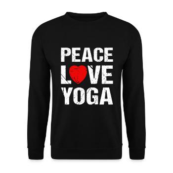 Peace Love Yoga - Unisex Sweatshirt - black - Front - Alina (178cm) & Michal (187cm)