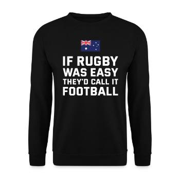 If Rugby Was Easy Australia Rugby - Unisex Sweatshirt - black - Front - Alina (178cm) & Michal (187cm)