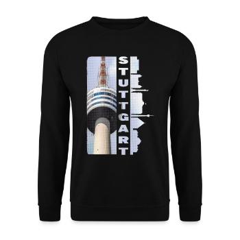 Stuttgart Germany City Skyline Home Love - Unisex Sweatshirt - black - Front - Alina (178cm) & Michal (187cm)